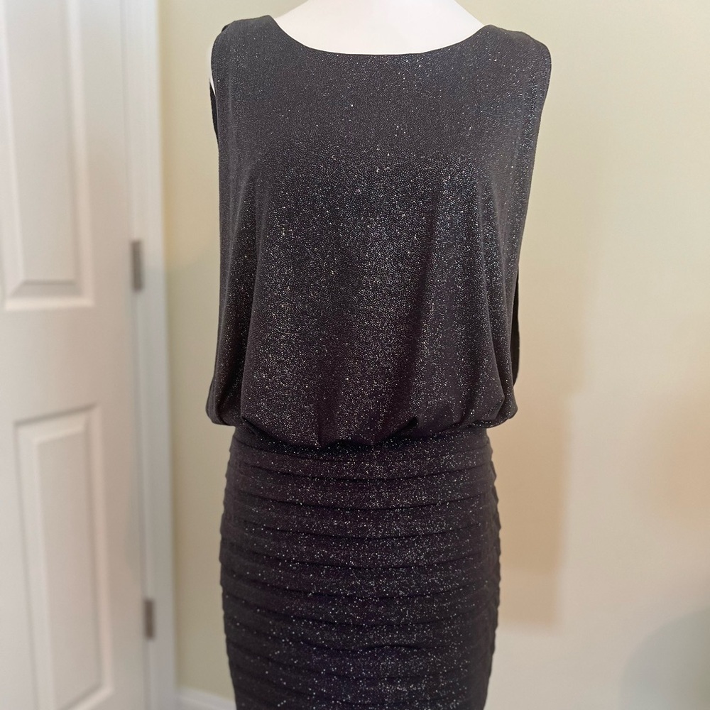 Size 8 Xscape cocktail dress(above the knee) Shimmery Charcoal Gray $25